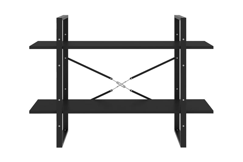 Bokhylla 2 hyllplan svart 100x30x70 cm spånskiva - Svart - Förvaring - Hyllor - Bokhylla