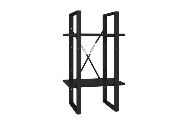 Bokhylla 2 hyllplan svart 40x30x70 cm spånskiva - Svart - Förvaring - Hyllor - Bokhylla