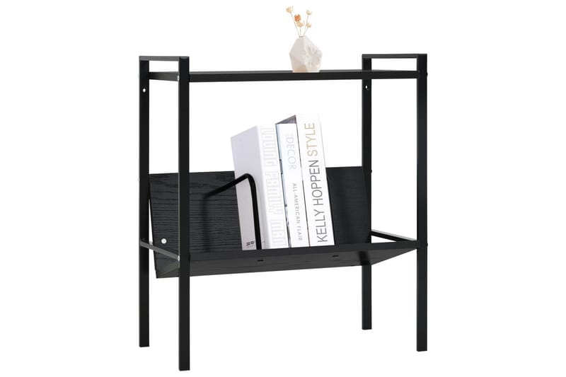 Bokhylla 2 hyllplan svart 52x28x59 cm spånskiva - Svart - Förvaring - Hyllor - Bokhylla
