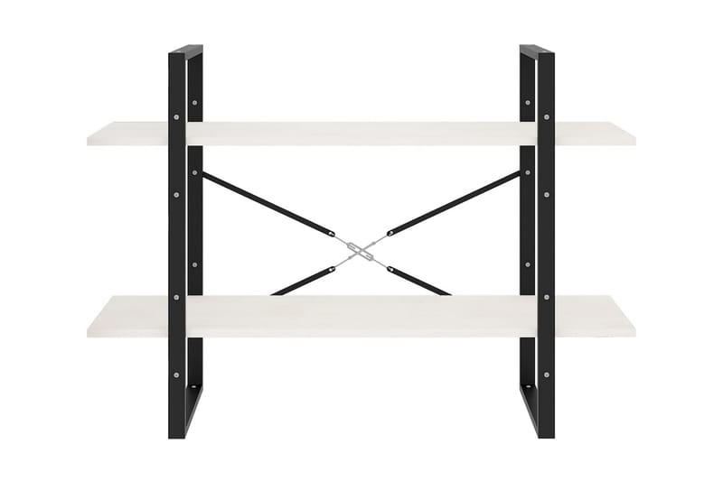 Bokhylla 2 hyllplan vit 100x30x70 cm massiv furu - Vit - Förvaring - Hyllor - Bokhylla