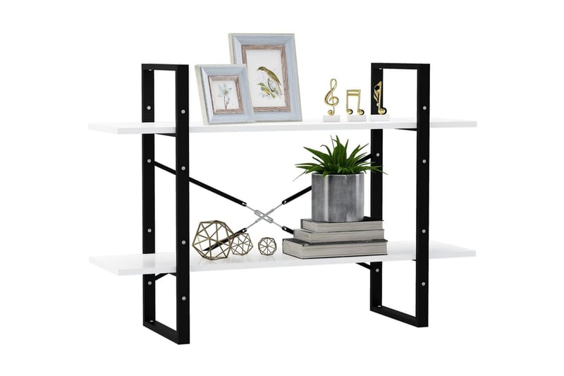 Bokhylla 2 hyllplan vit 100x30x70 cm spånskiva - Vit - Förvaring - Hyllor - Bokhylla