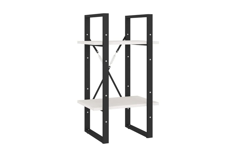 Bokhylla 2 hyllplan vit 40x30x70 cm massiv furu - Vit - Förvaring - Hyllor - Bokhylla