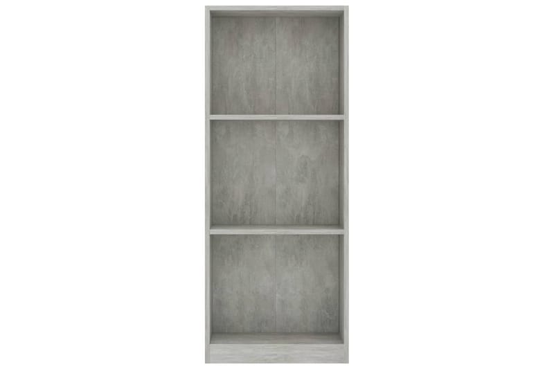 Bokhylla 3 hyllor betonggrå 40x24x108 cm spånskiva - Grå - Förvaring - Hyllor - Bokhylla