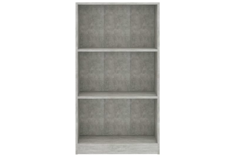 Bokhylla 3 hyllor betonggrå 60x24x108 cm spånskiva - Grå - Förvaring - Hyllor - Bokhylla