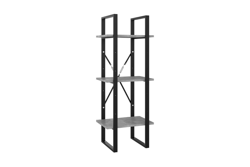 Bokhylla 3 hyllplan betonggrå 40x30x105 cm spånskiva - Betonggrå - Förvaring - Hyllor - Bokhylla