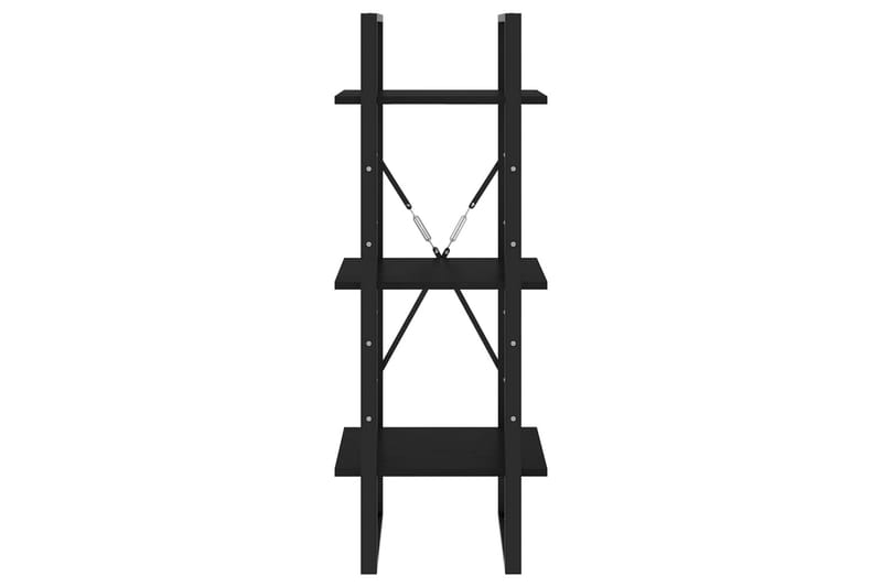 Bokhylla 3 hyllplan svart 40x30x105 cm massiv furu - Svart - Förvaring - Hyllor - Bokhylla