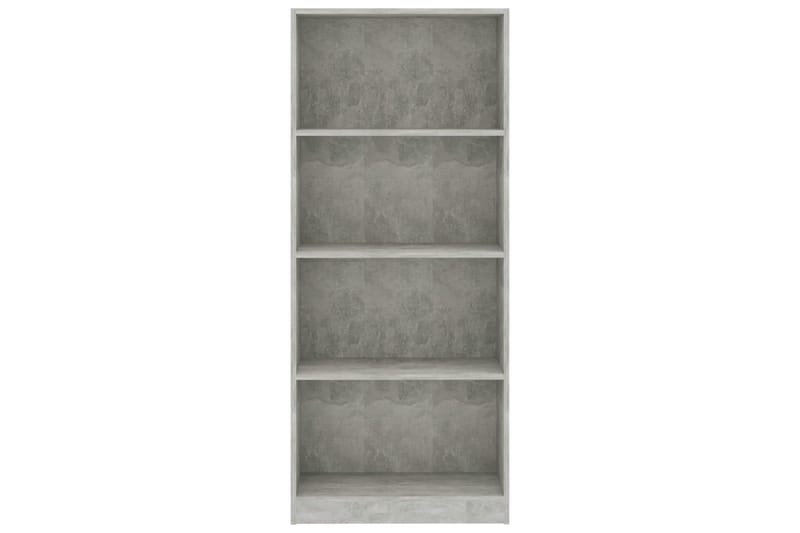 Bokhylla 4 hyllor betonggrå 60x24x142 cm spånskiva - Grå - Förvaring - Hyllor - Bokhylla