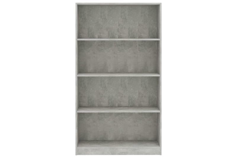 Bokhylla 4 hyllor betonggrå 80x24x142 cm spånskiva - Grå - Förvaring - Hyllor - Bokhylla