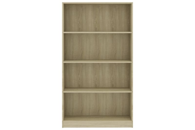 Bokhylla 4 hyllor sonoma-ek 80x24x142 cm spånskiva - Brun - Förvaring - Hyllor - Bokhylla