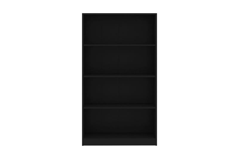 Bokhylla 4 hyllor svart 80x24x142 cm spånskiva - Svart - Förvaring - Hyllor - Bokhylla