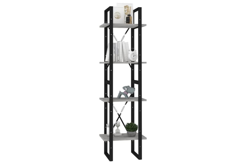 Bokhylla 4 hyllplan betonggrå 40x30x140 cm spånskiva - Betonggrå - Förvaring - Hyllor - Bokhylla