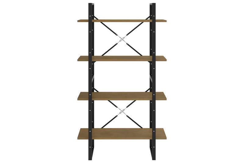 Bokhylla 4 hyllplan brun 80x30x140 cm massiv furu - Brun - Förvaring - Hyllor - Bokhylla