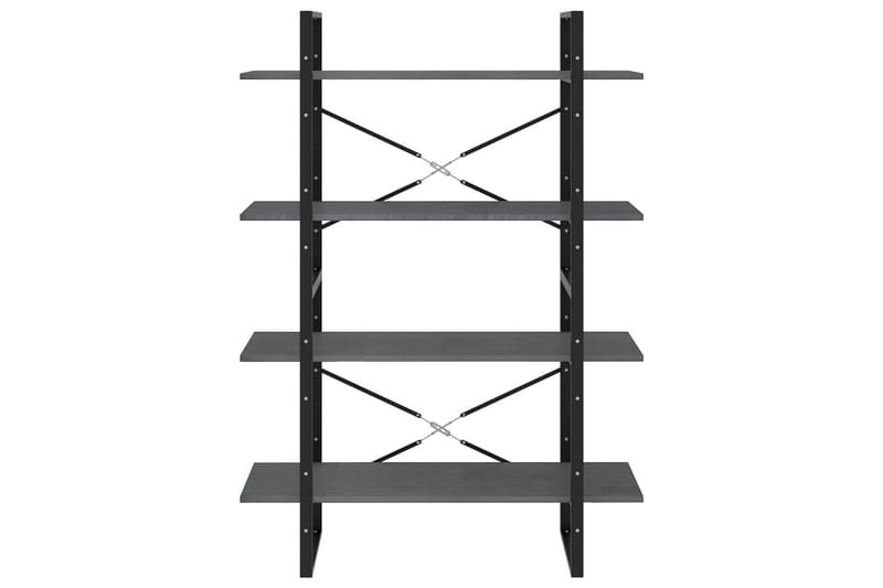 Bokhylla 4 hyllplan grå 100x30x140 cm massiv furu - Grå - Förvaring - Hyllor - Bokhylla