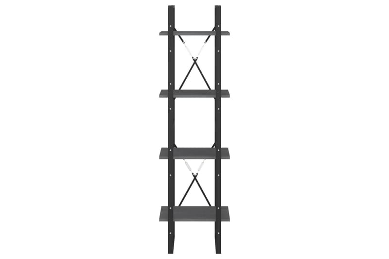 Bokhylla 4 hyllplan grå 40x30x140 cm massiv furu - Grå - Förvaring - Hyllor - Bokhylla