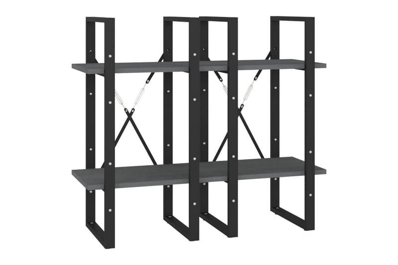Bokhylla 4 hyllplan grå 40x30x140 cm massiv furu - Grå - Förvaring - Hyllor - Bokhylla