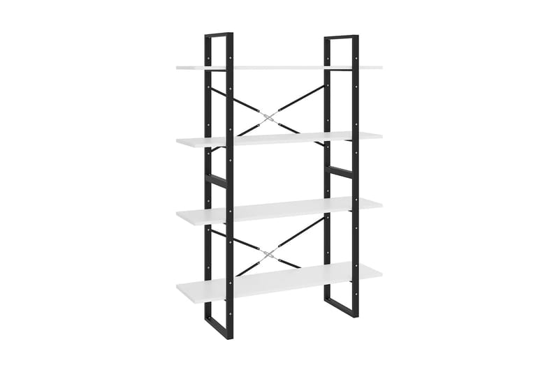 Bokhylla 4 hyllplan vit 100x30x140 cm spånskiva - Vit - Förvaring - Hyllor - Bokhylla