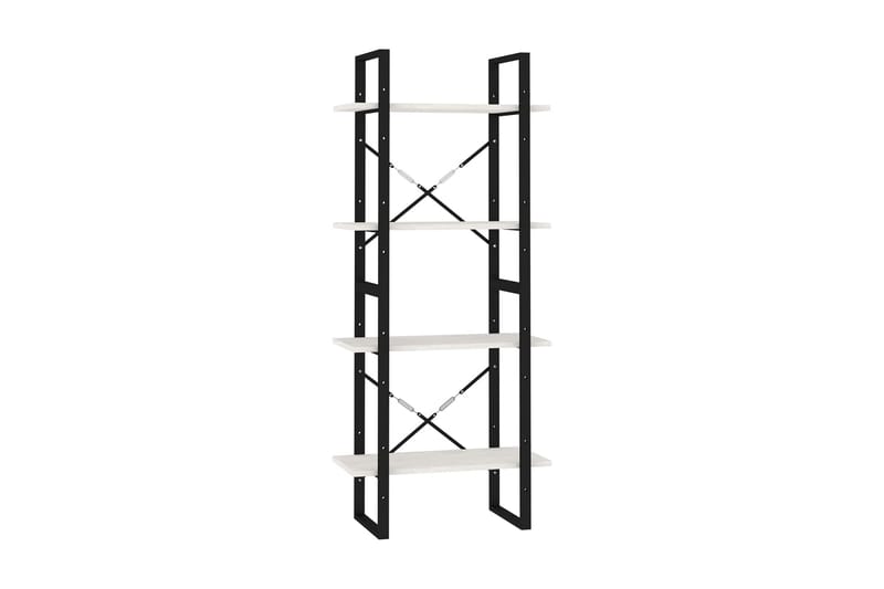 Bokhylla 4 hyllplan vit 60x30x140 cm massiv furu - Vit - Bokhylla