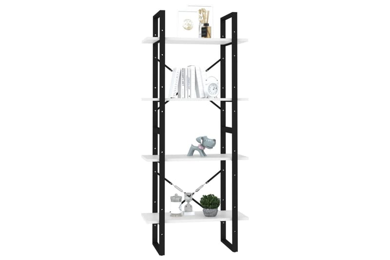 Bokhylla 4 hyllplan vit 60x30x140 cm spånskiva - Vit - Förvaring - Hyllor - Bokhylla