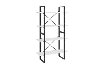 Bokhylla 4 hyllplan vit 80x30x140 cm spånskiva