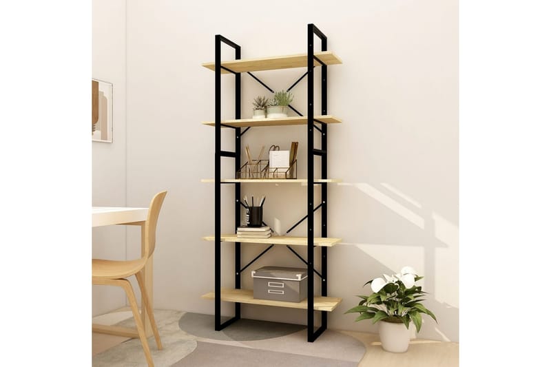 Bokhylla 5 hyllor 80x30x175 cm furu - Brun - Förvaring - Hyllor - Bokhylla