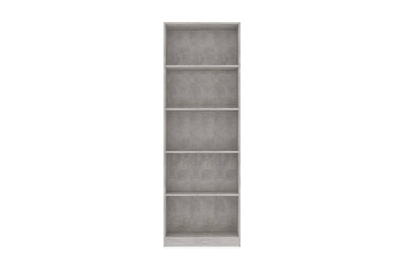 Bokhylla 5 hyllor betonggrå 60x24x175 cm spånskiva - Grå - Förvaring - Hyllor - Bokhylla