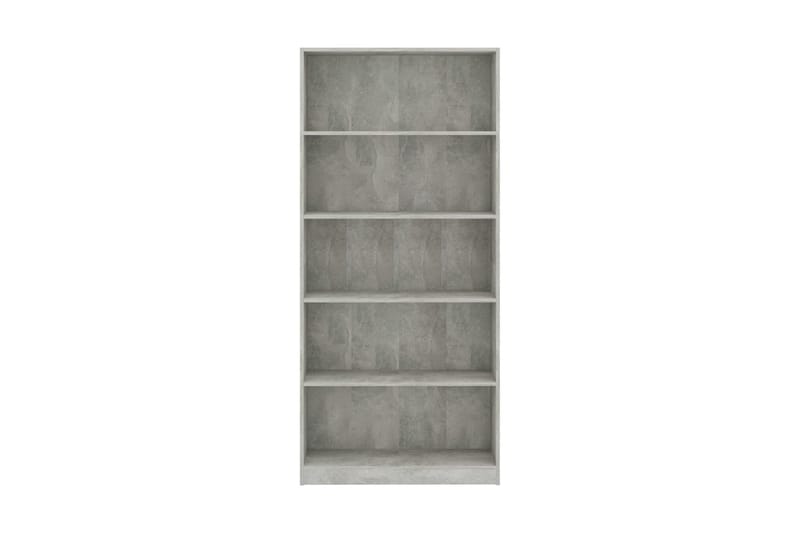Bokhylla 5 hyllor betonggrå 80x24x175 cm spånskiva - Grå - Förvaring - Hyllor - Bokhylla