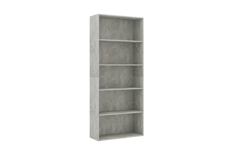 Bokhylla 5 hyllor betonggrå 80x30x189 cm spånskiva - Grå - Förvaring - Hyllor - Bokhylla