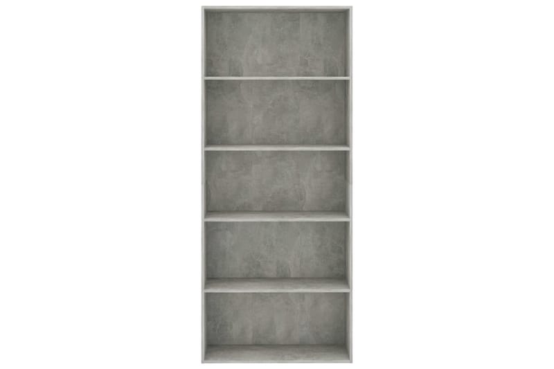 Bokhylla 5 hyllor betonggrå 80x30x189 cm spånskiva - Grå - Förvaring - Hyllor - Bokhylla