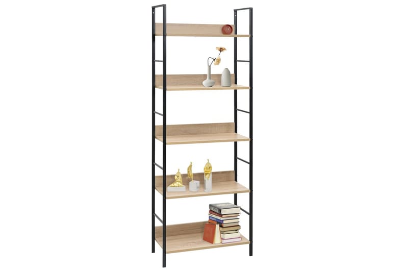 Bokhylla 5 hyllor ek 60x27,6x158,5 cm spånskiva - Brun - Förvaring - Hyllor - Bokhylla