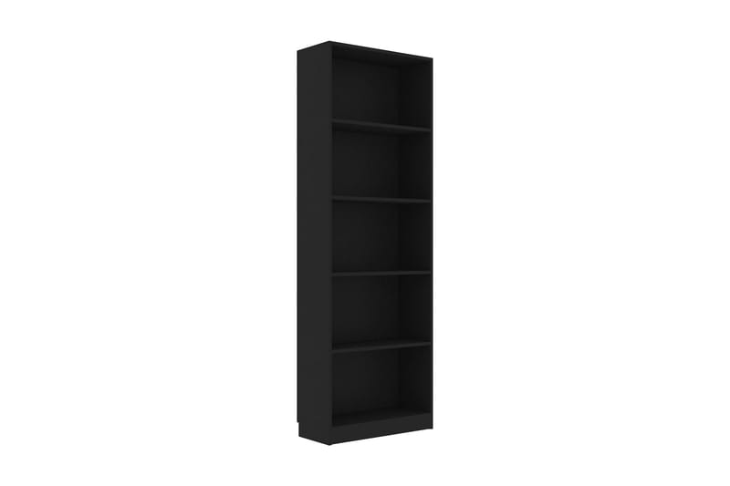 Bokhylla 5 hyllor svart 60x24x175 cm spånskiva - Svart - Förvaring - Hyllor - Bokhylla