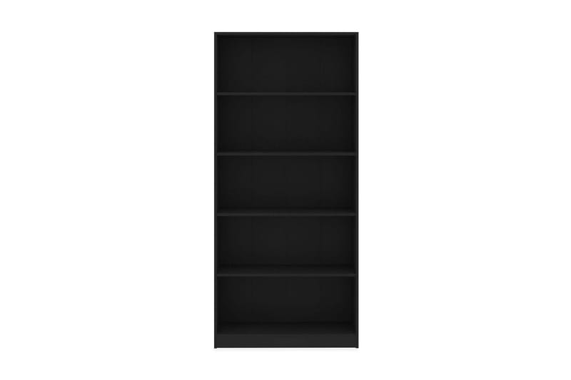 Bokhylla 5 hyllor svart 80x24x175 cm spånskiva - Svart - Förvaring - Hyllor - Bokhylla