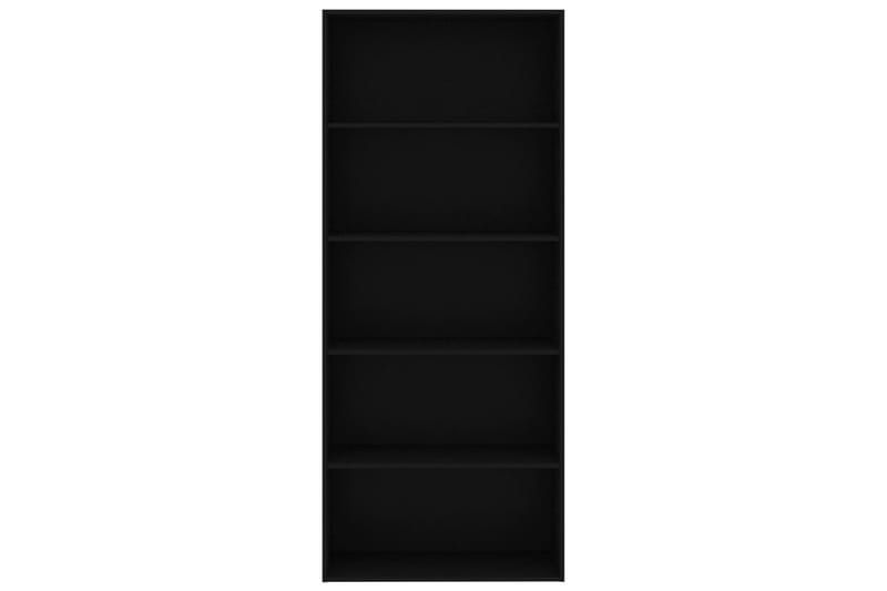 Bokhylla 5 hyllor svart 80x30x189 cm spånskiva - Svart - Förvaring - Hyllor - Bokhylla