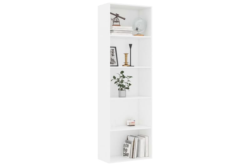 Bokhylla 5 hyllor vit 60x30x189 cm spånskiva - Vit - Förvaring - Hyllor - Bokhylla