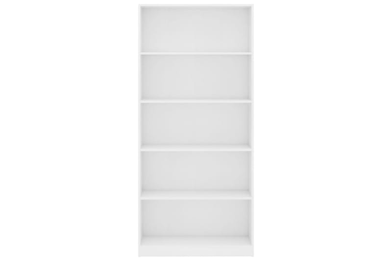 Bokhylla 5 hyllor vit 80x24x175 cm spånskiva - Vit - Förvaring - Hyllor - Bokhylla