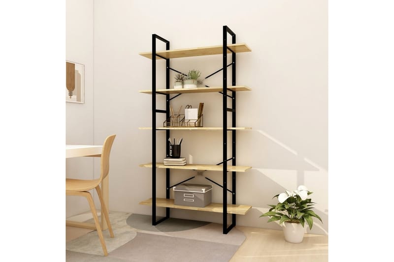 Bokhylla 5 hyllplan 100x30x175 cm furu - Brun - Förvaring - Hyllor - Bokhylla