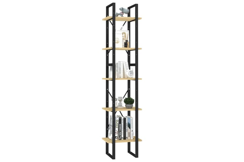Bokhylla 5 hyllplan grå 40x30x175 cm furu - Brun - Förvaring - Hyllor - Bokhylla