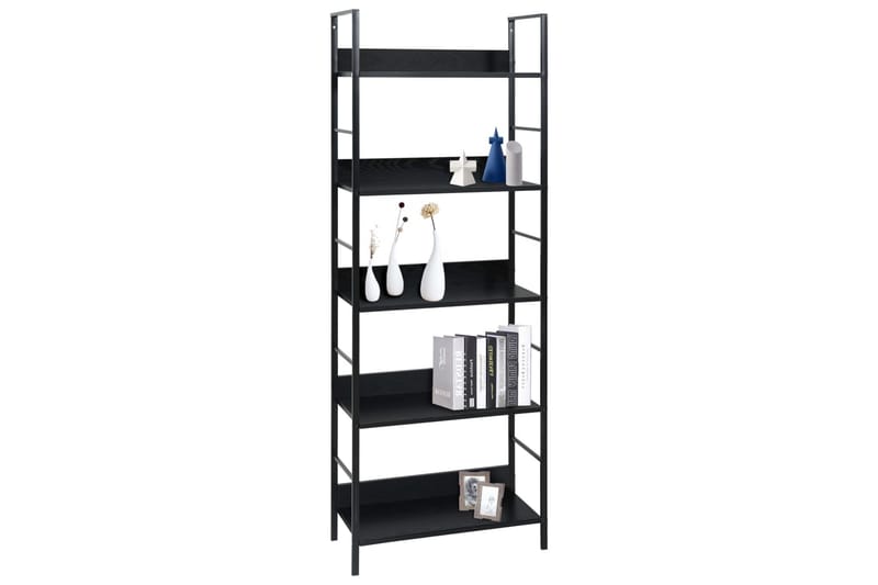 Bokhylla 5 hyllplan svart 60x27,6x158,5 cm spånskiva - Svart - Förvaring - Hyllor - Bokhylla