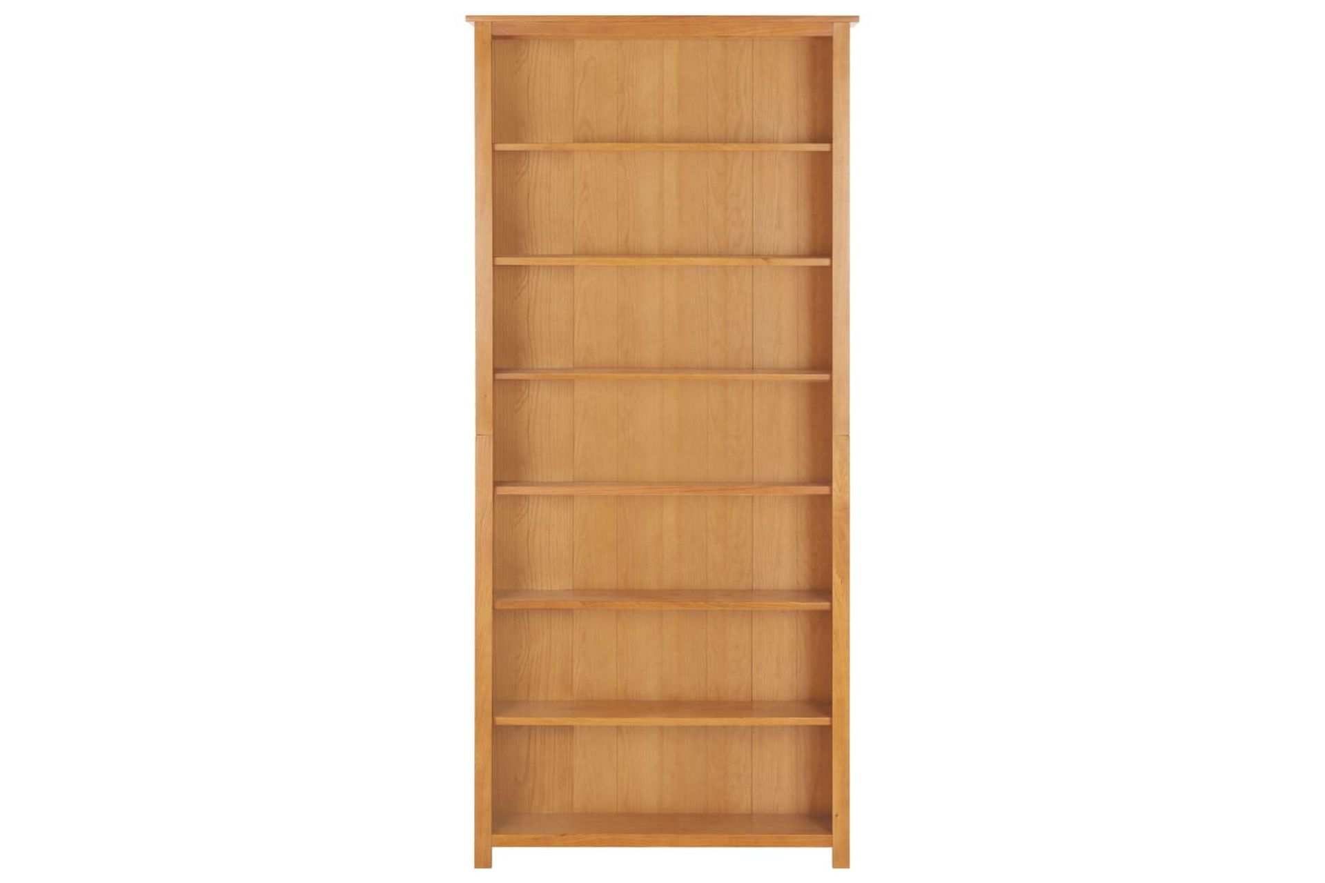 Bokhylla 7 hyllor 90x22,5x200 cm massiv ek - Brun - Förvaring - Hyllor - Bokhylla