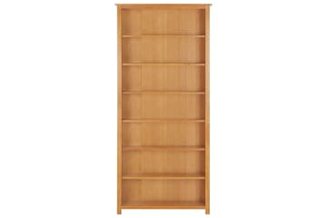 Bokhylla 7 hyllor 90x22,5x200 cm massiv ek - Brun - Förvaring - Hyllor - Bokhylla