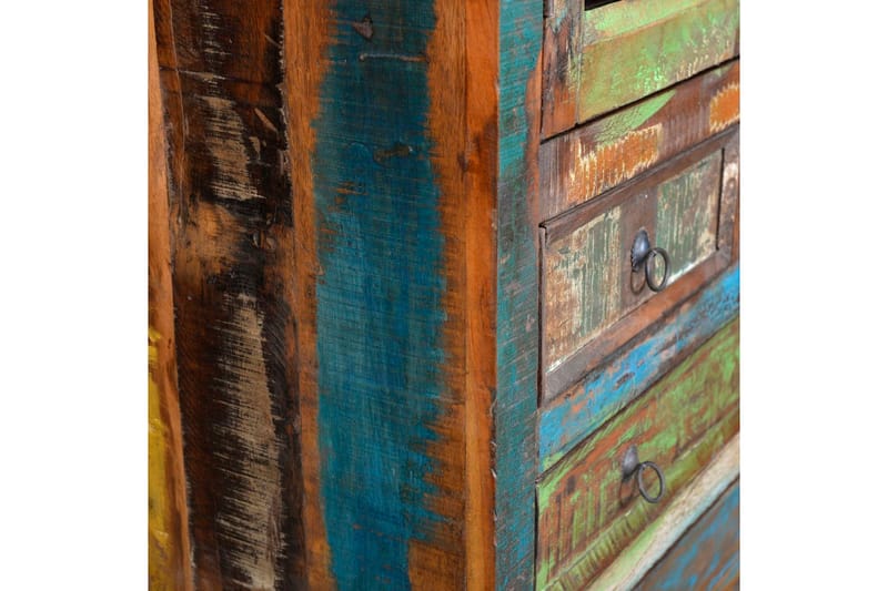 Bokhylla återvunnet trä flerfärgat med 5 hyllor & 2 dörrar - Brun - Bokhylla