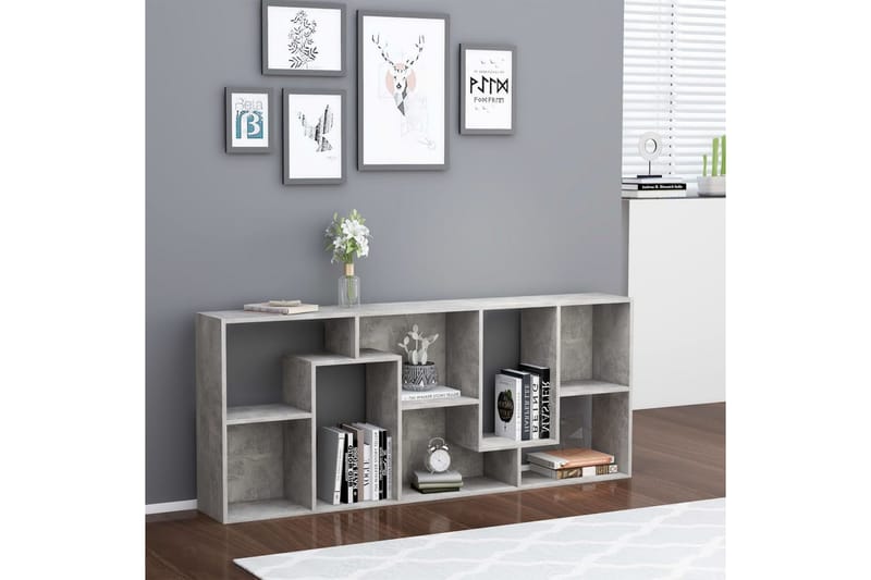 Bokhylla betonggrå 67x24x161 cm spånskiva - Grå - Förvaring - Hyllor - Bokhylla
