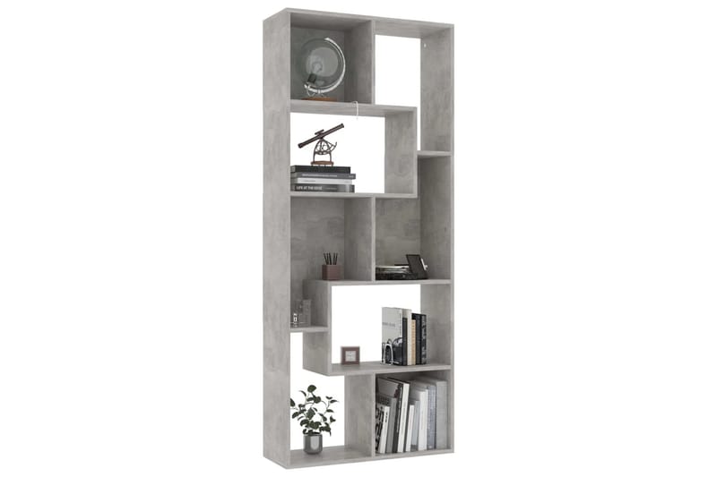 Bokhylla betonggrå 67x24x161 cm spånskiva - Grå - Förvaring - Hyllor - Bokhylla
