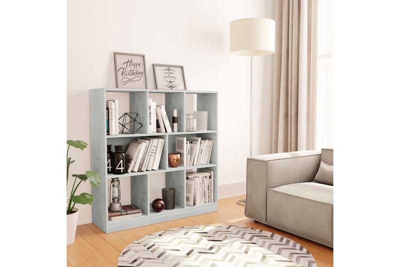 Bokhylla betonggrå 97,5x29,5x100 cm spånskiva - Grå - Förvaring - Hyllor - Bokhylla