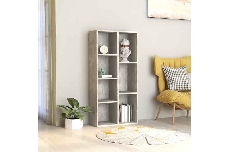 Bokhylla betonggrå 97,5x29,5x100 cm spånskiva - Grå - Förvaring - Hyllor - Bokhylla