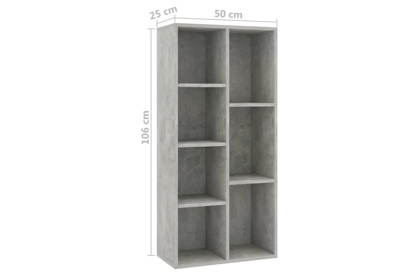 Bokhylla betonggrå 97,5x29,5x100 cm spånskiva - Grå - Förvaring - Hyllor - Bokhylla