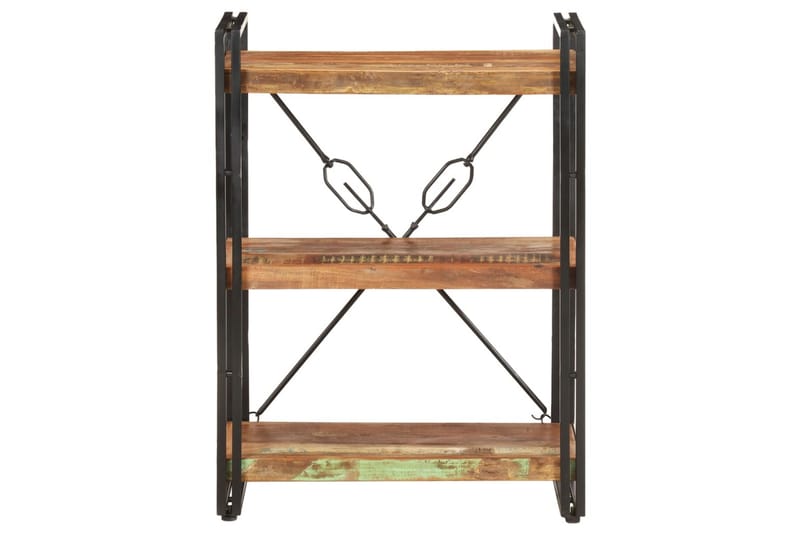 Bokhylla med 3 hyllor 60x30x80 cm massivt återvunnet trä - Flerfärgad - Förvaring - Hyllor - Bokhylla