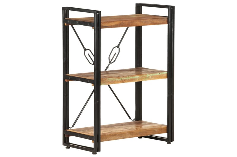 Bokhylla med 3 hyllor 60x30x80 cm massivt återvunnet trä - Flerfärgad - Förvaring - Hyllor - Bokhylla
