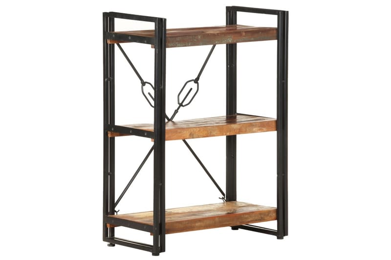 Bokhylla med 3 hyllor 60x30x80 cm massivt återvunnet trä - Flerfärgad - Förvaring - Hyllor - Bokhylla