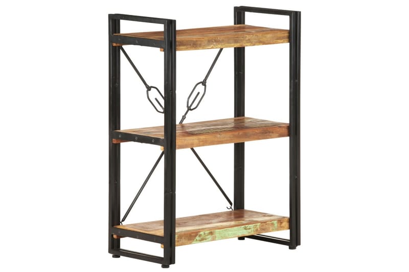 Bokhylla med 3 hyllor 60x30x80 cm massivt återvunnet trä - Flerfärgad - Förvaring - Hyllor - Bokhylla