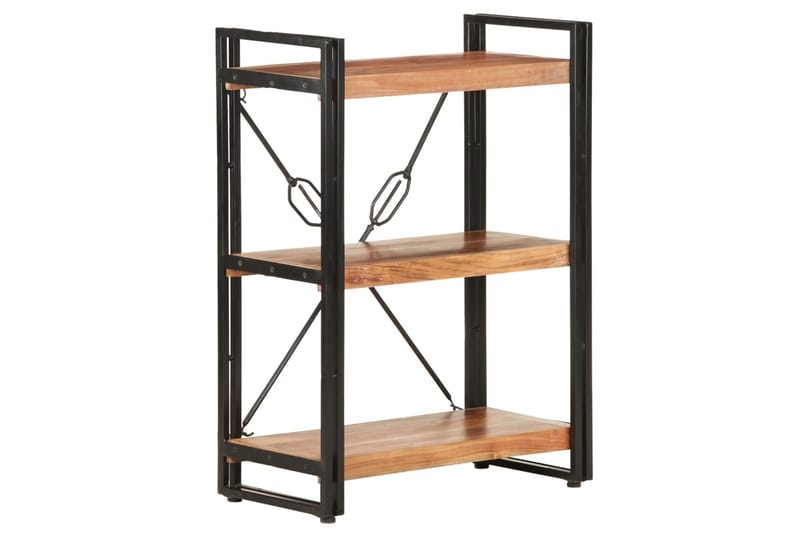 Bokhylla med 3 hyllplan 60x30x80 cm massivt akaciaträ - Brun - Förvaring - Hyllor - Bokhylla